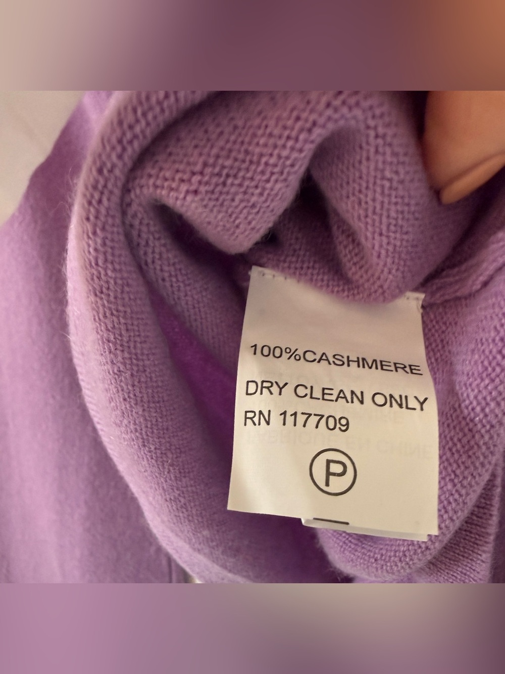 Women’s 100% Cashmere Sweater Large Lavender OllieFiveFive NWT - Picture 8 of 8